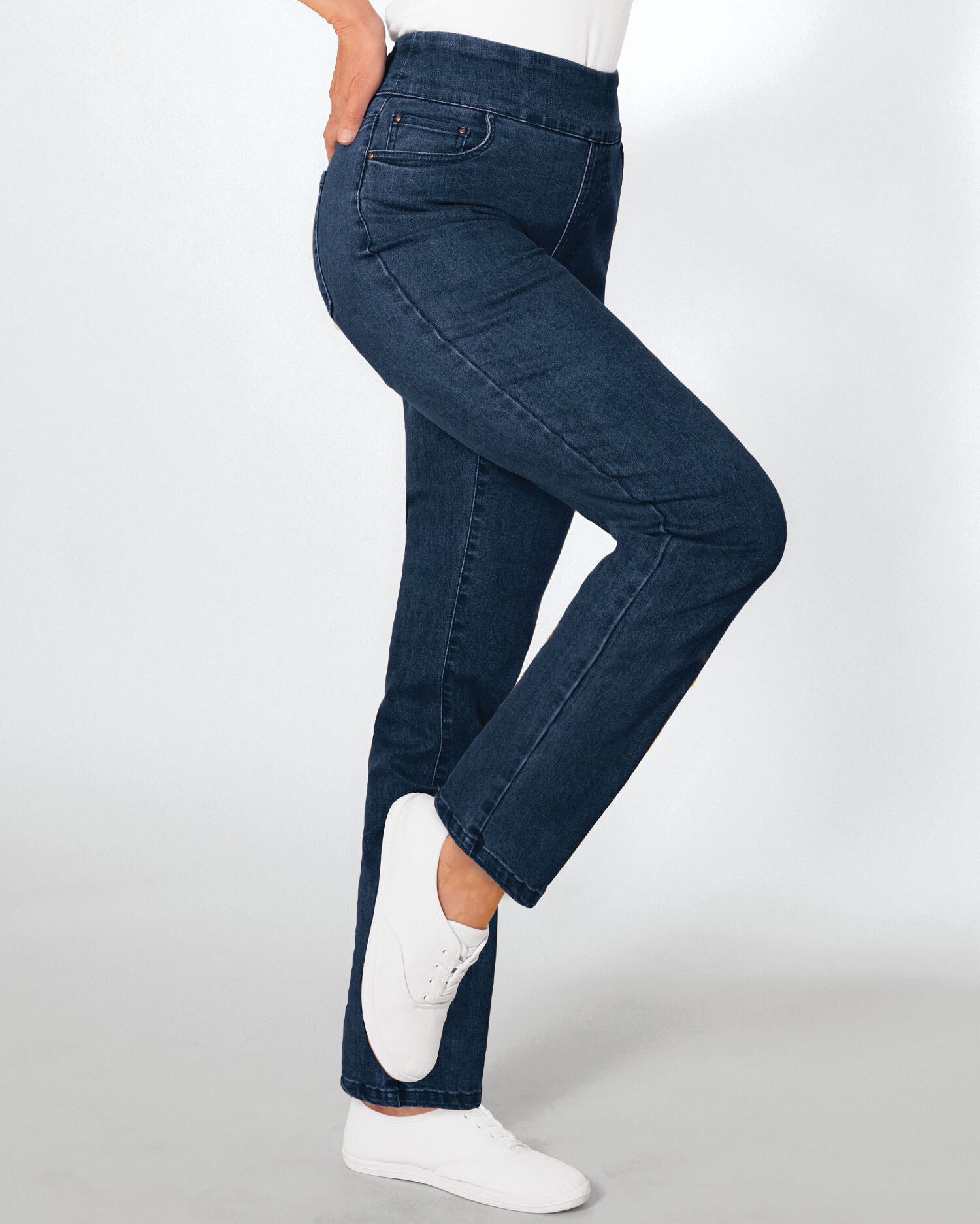 Women's pull on stretch hotsell denim jeans