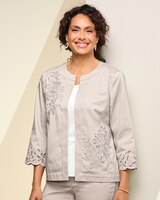 Cut Out Floral Jacket by Alfred Dunner thumbnail number 1