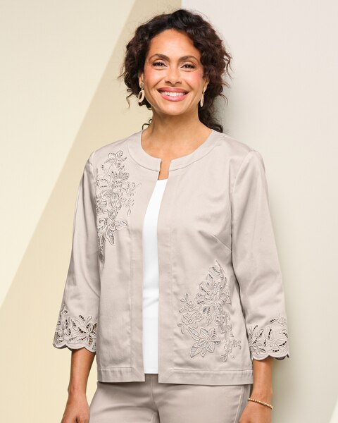 Cut Out Floral Jacket by Alfred Dunner