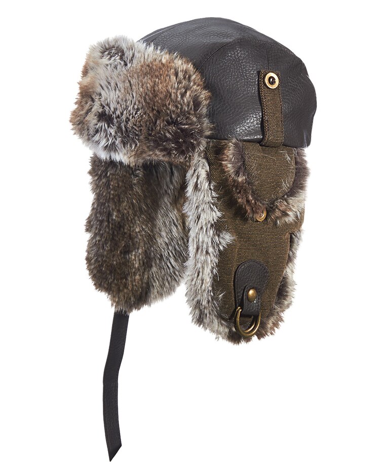 Dorfman Hat Co. Faux Leather Trooper Hat image number 1
