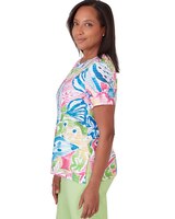 Alfred Dunner® Miami Beach Tropical Abstract Mini Ruffle Top thumbnail number 4