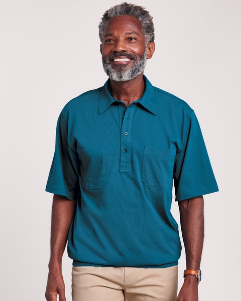 John Blair Short-Sleeve Banded-Bottom Polo