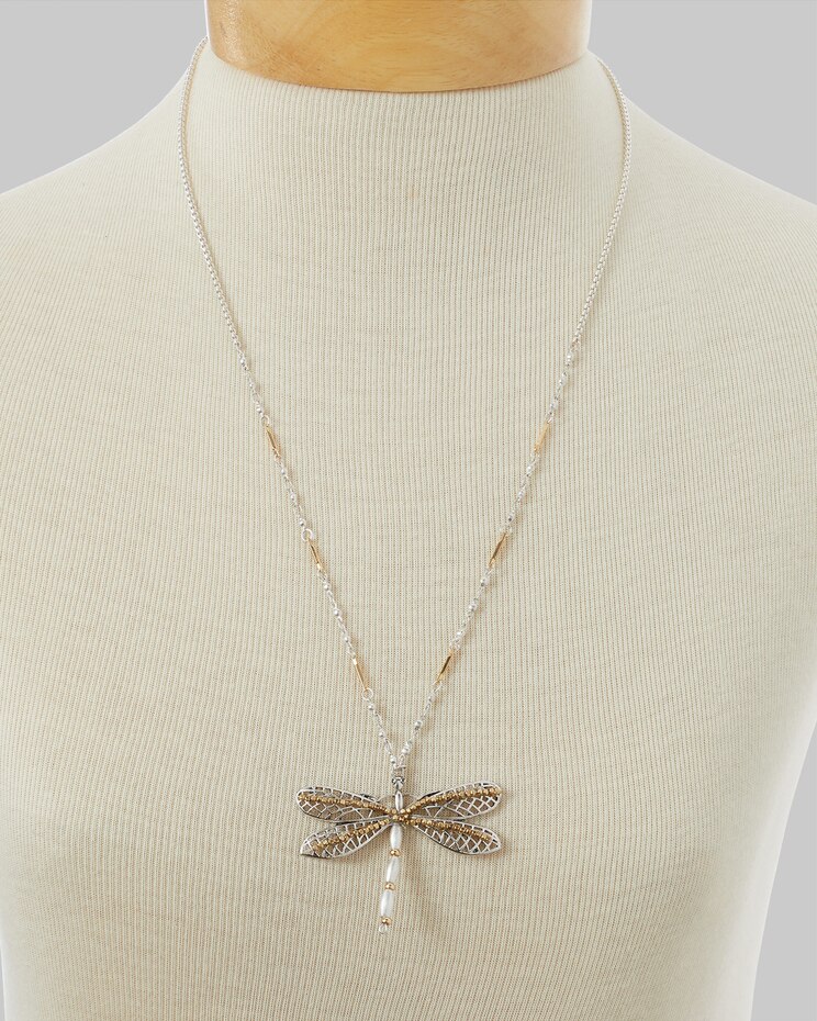 Mixed-Metal Dragonfly Necklace image number 1