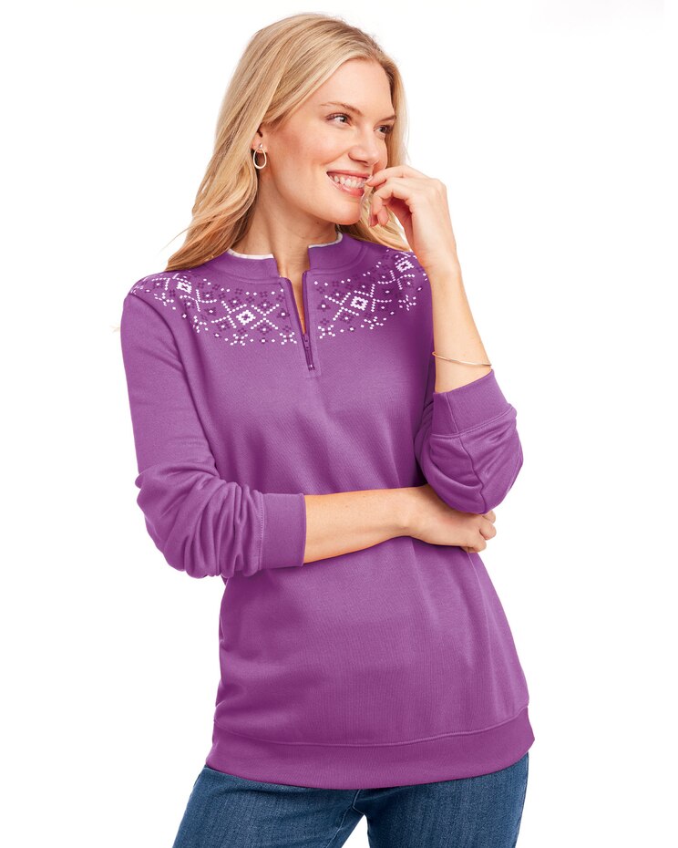 Fair Isle Printed Yoke Sweatshirt image number 2