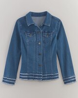 Denimease Frayed Hem Jacket thumbnail number 1