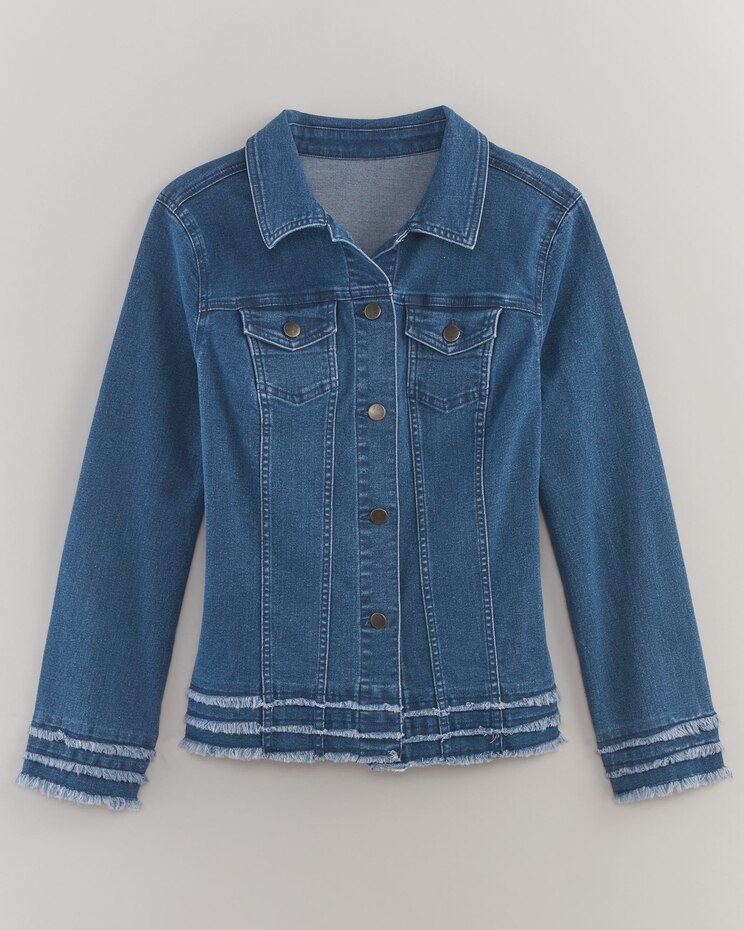 Denimease Frayed Hem Jacket image number 1