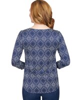 Ruby Rd® Diamond Puff Print Draped Knit Top thumbnail number 4