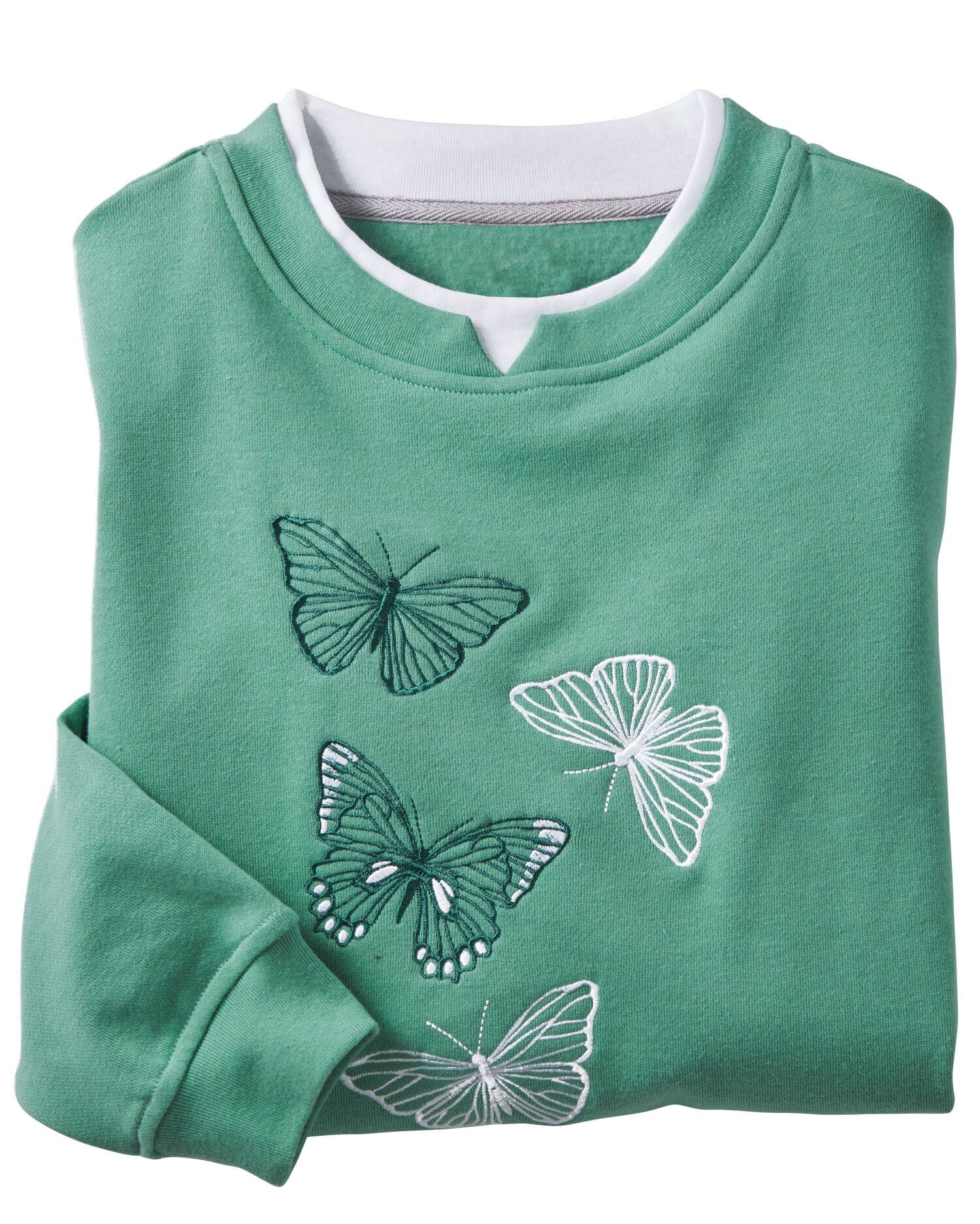 Haband Women s Embroidered Fleece Sweatshirt