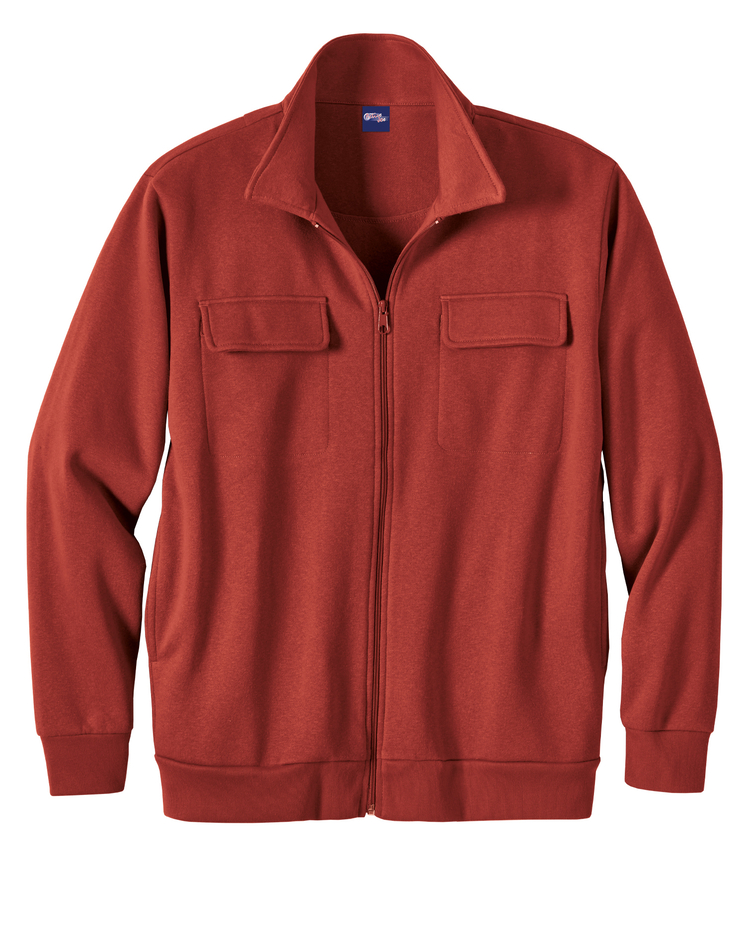 Haband Men’s Full Zip Fleece Shirt Jacket image number 1