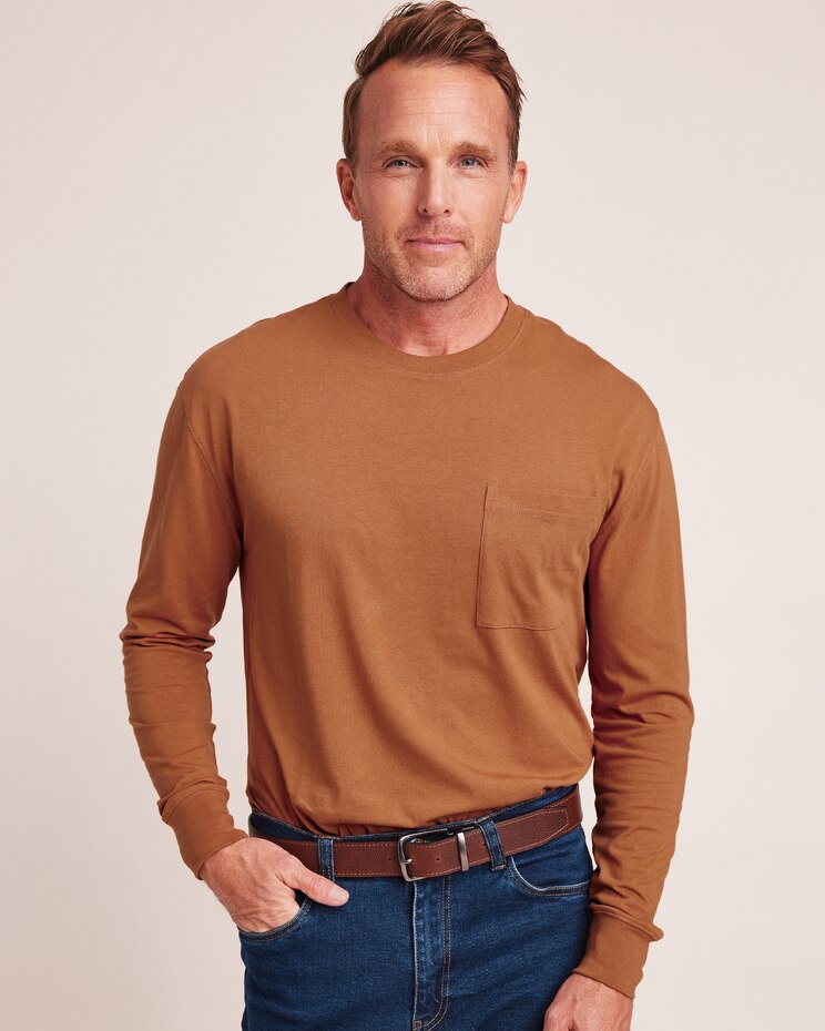 John Blair Classics Long-Sleeve Crewneck Pocket Tee image number 1