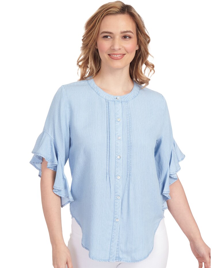 Ruby Rd® Azure Dream Stripe Top image number 1