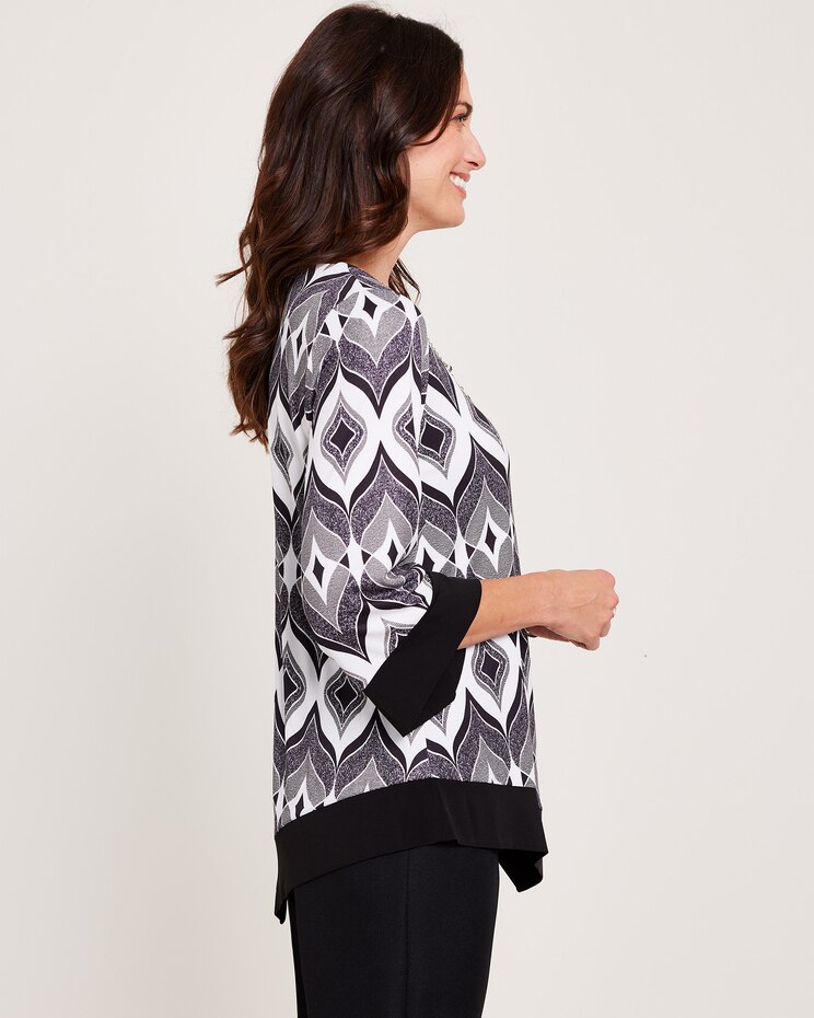 Alfred Dunner® Downtown Vibe Art Deco Biadere Top image number 3