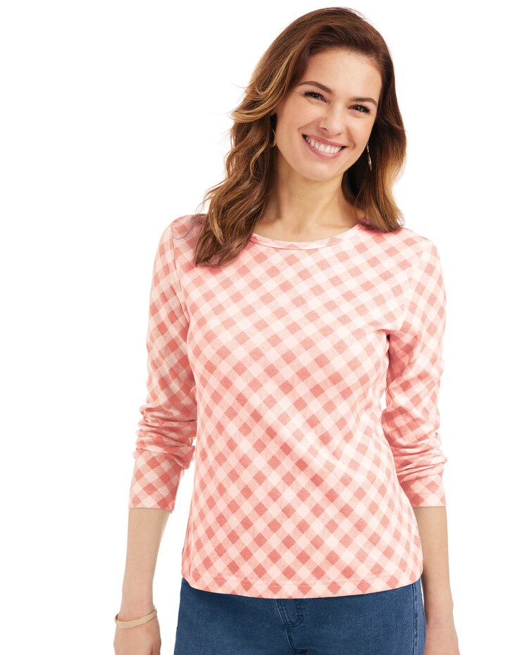 Print Essential Knit Long Sleeve Tee image number 1