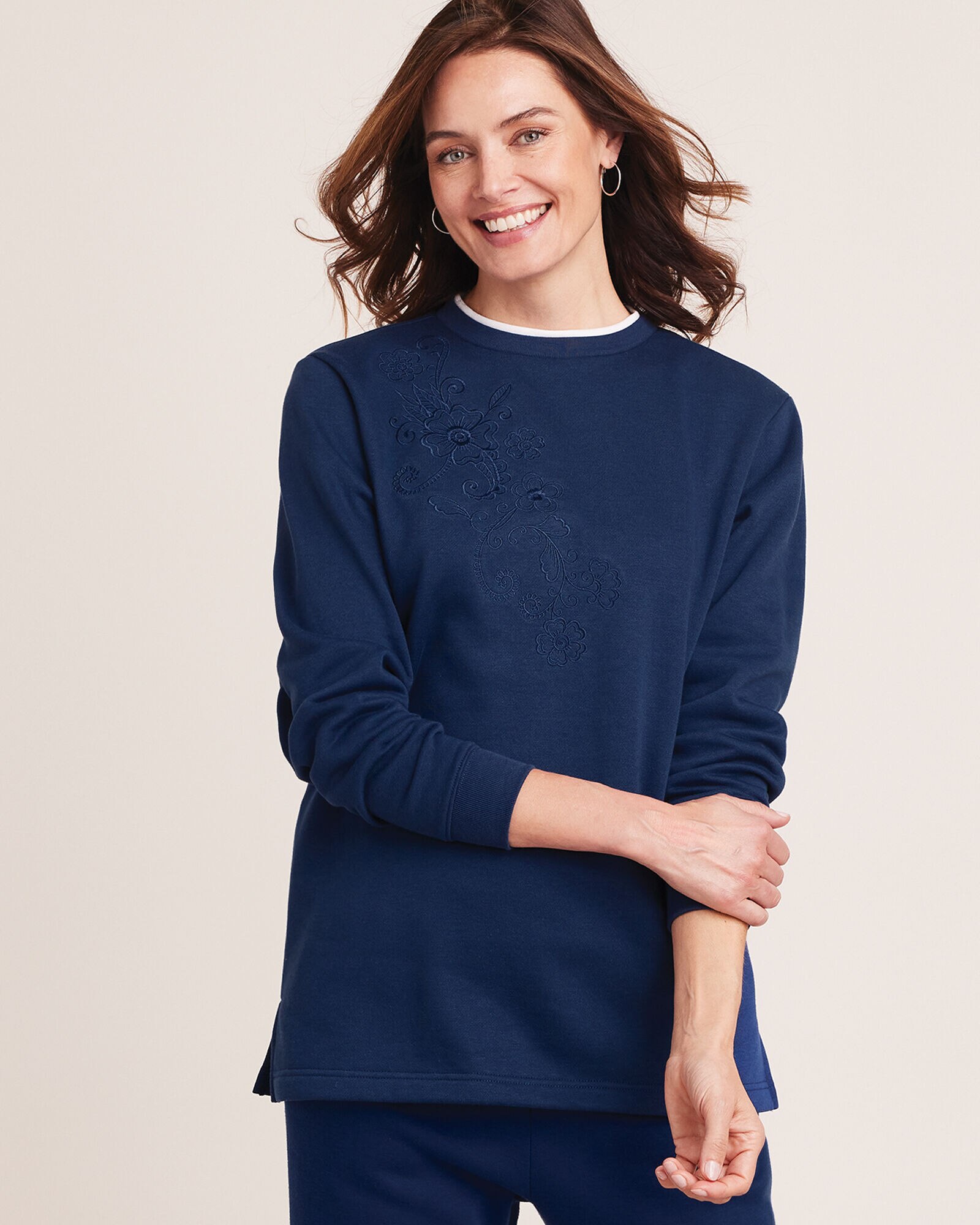 Better Than Basic Embroidered Tunic Sweatshirt Blair