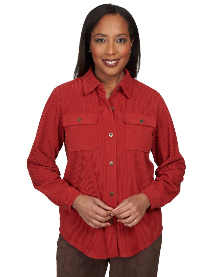 Alfred Dunner® Autumn Weekend Soft Cord Shirt Jacket image number 1