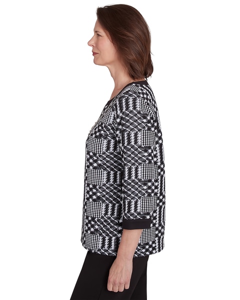 Alfred Dunner® Runway Ready Houndstooth Textured Top