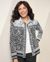 Embroidered Border Print Jacket thumbnail number 1