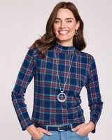 Essential Knit Patterned Mock Top thumbnail number 1