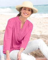 Easy-Breezy Crochet-Trim Tunic thumbnail number 1