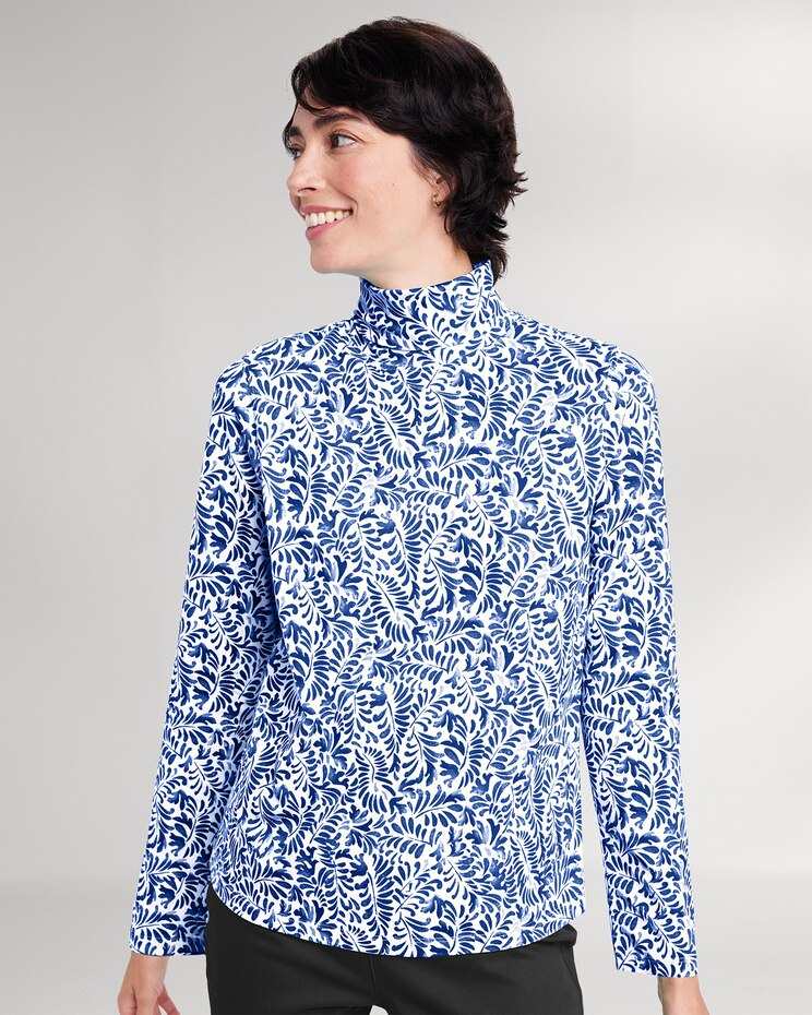 Prima™ Cotton Stencil Floral Turtleneck image number 2