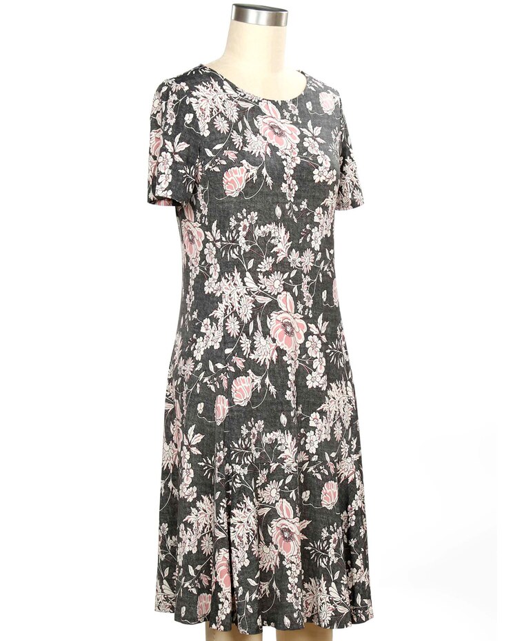 Southern Lady Short Sleeve Lori Print Dress image number 1