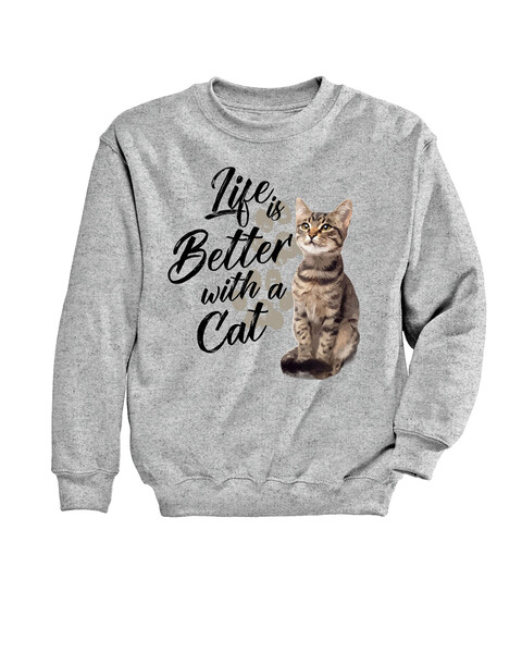 Life Better Cat Graphic Sweatshirt