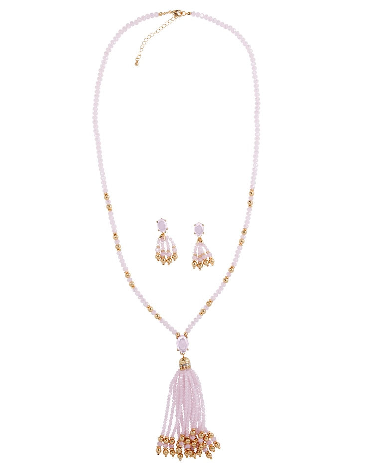 Iridescent Tassel Necklace image number 1