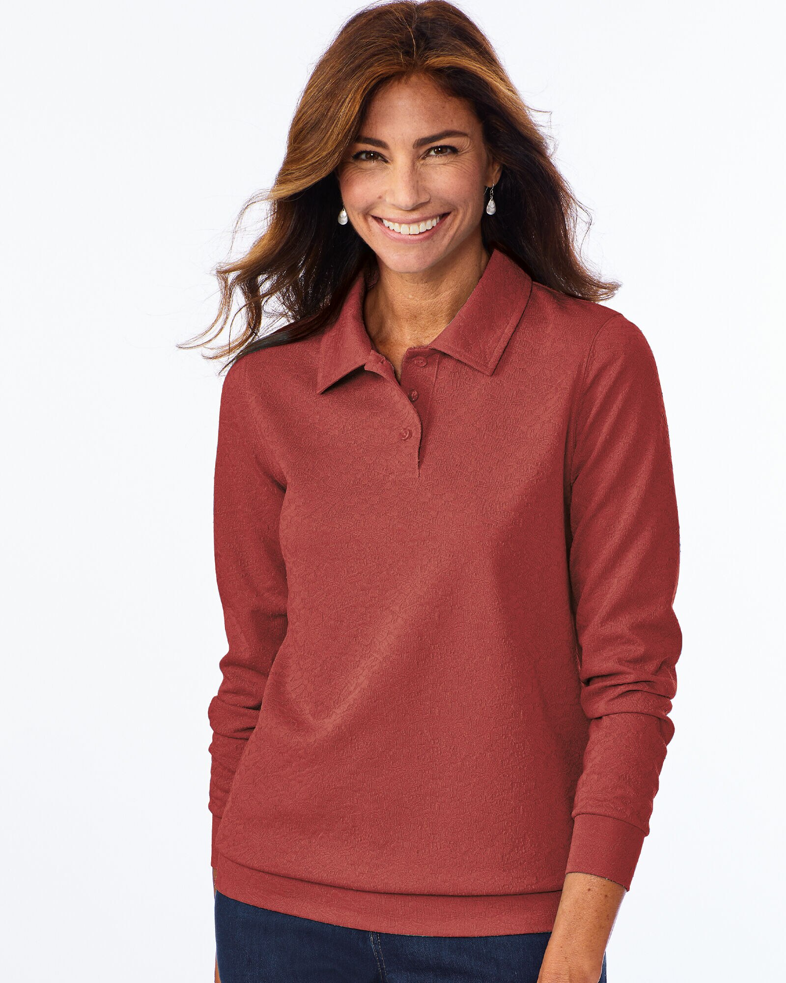 Women's banded bottom long sleeve sale tops