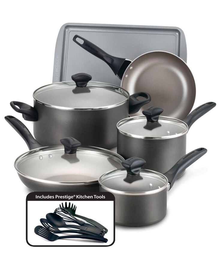 Farberware 15pc Dishwasher Safe Nonstick Cookware Set image number 1