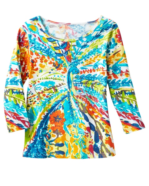 Peacock Print Tee