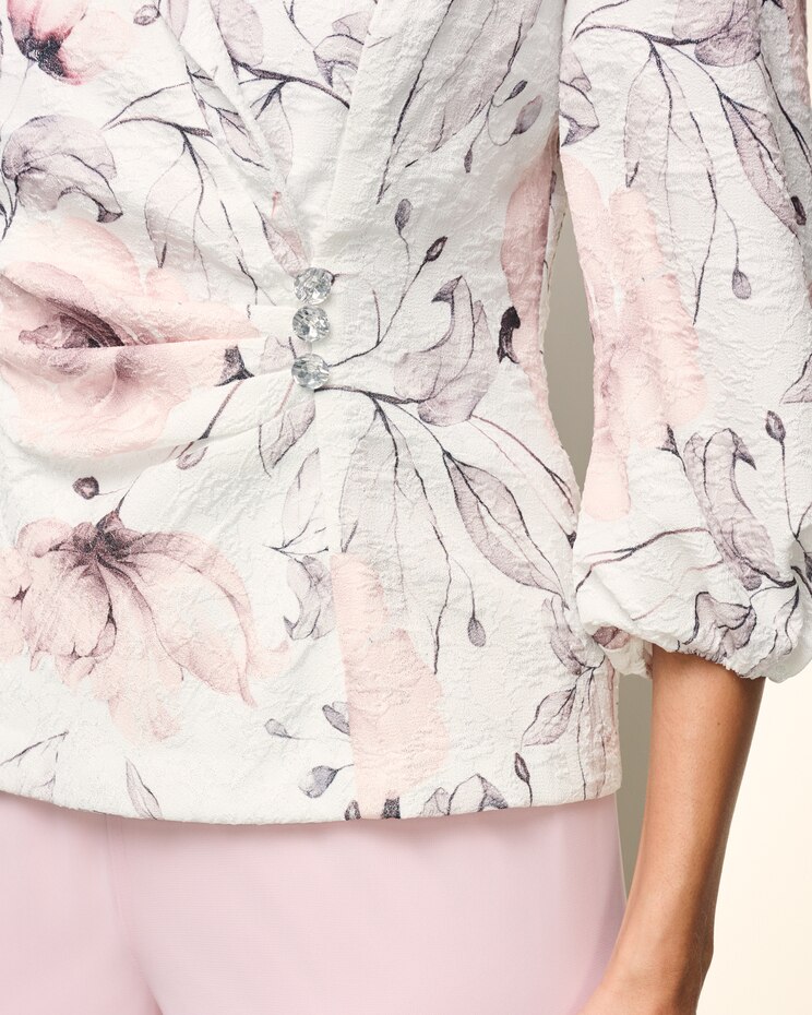 Printed Jacquard Knit Jacket image number 3