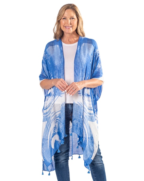 Linda Anderson Women's Kimono - Blue Abstract