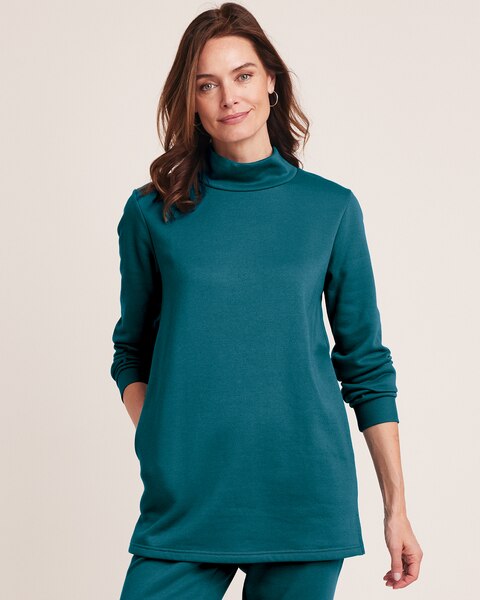 Better-Than-Basic Mock Neck Tunic Sweatshirt