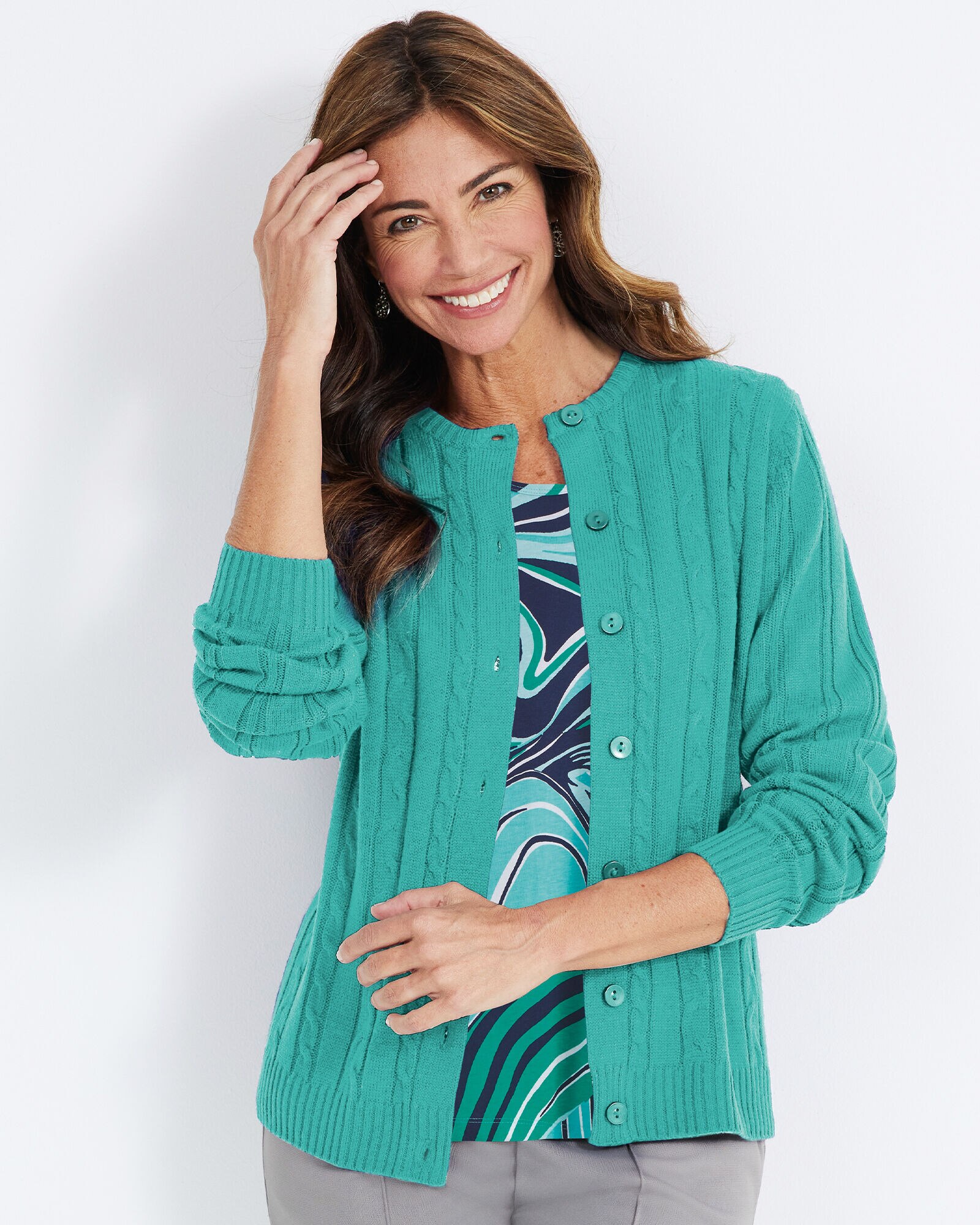 Haband Women s Classic Cable Cardigan
