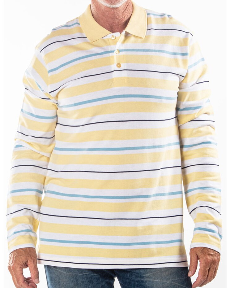 Palmland LS Multi Stripe Pique Polo image number 1