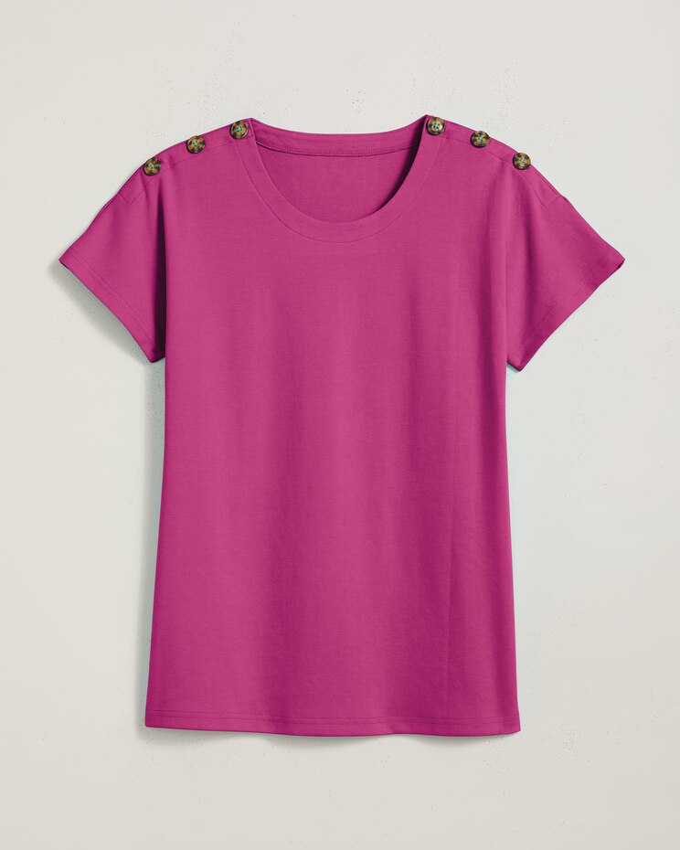 Essential Knit Dolman Button Trim Top image number 1