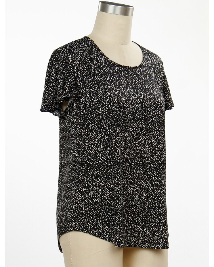 N Touch Flutter Sleeve Barelle Print Floral Top image number 1