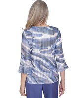Alfred Dunner® Worth Avenue Watercolor Top with Three Quarter Bell Sleeves thumbnail number 3
