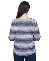 Alfred Dunner® Autumn Weekend Space Dye Biadere Ruched Side Top thumbnail number 2