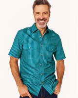John Blair® Short-Sleeve Linen-Look Pilot Shirt thumbnail number 5