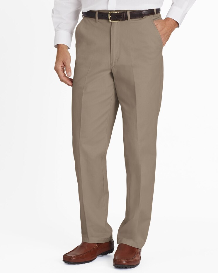 JohnBlairFlex Adjust-A-Band Relaxed-Fit Plain-Front Chinos image number 1