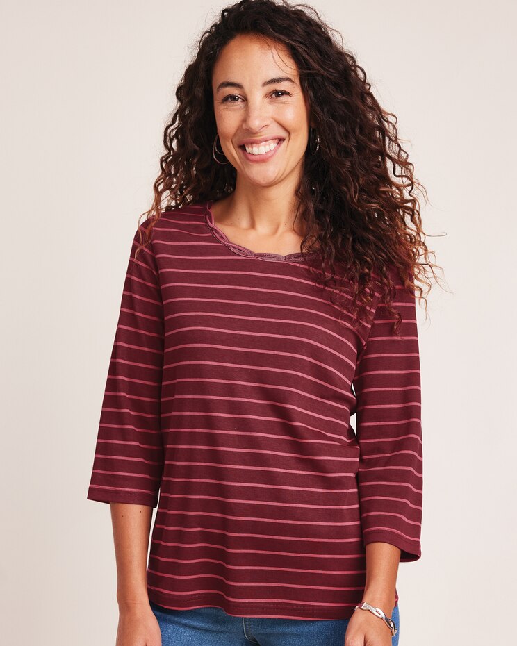Braid Trim Knit Top image number 1
