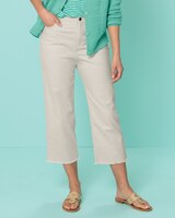 Dreamflex Fringe-Hem Comfort-Waist Capri Jeans thumbnail number 1