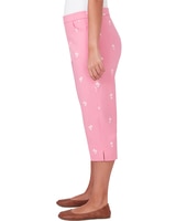 Alfred Dunner® Miami Beach Embroidered Palm Tree Clamdigger Pant thumbnail number 4