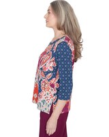 Alfred Dunner® Classics Paisley Patchwork Knotted Crew Neck Top thumbnail number 4