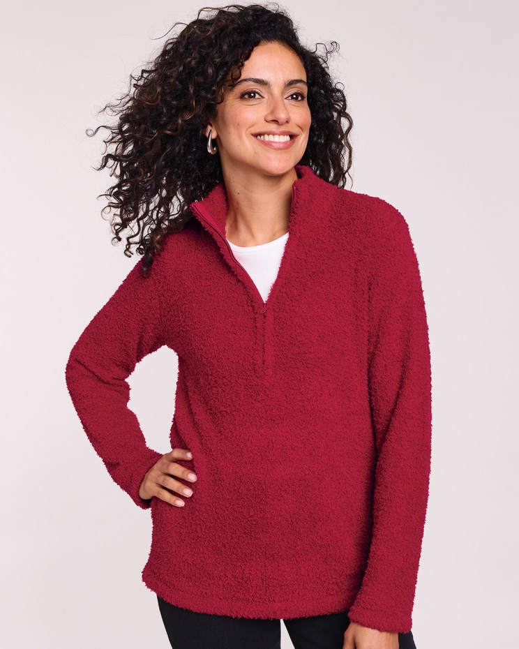 Teddy Zip Mock Sweater image number 1