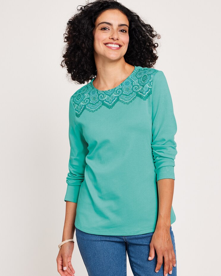 Essential Knit Paisley Print Top image number 1