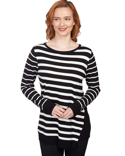 Ruby Rd® Striped Fold Over Sweater