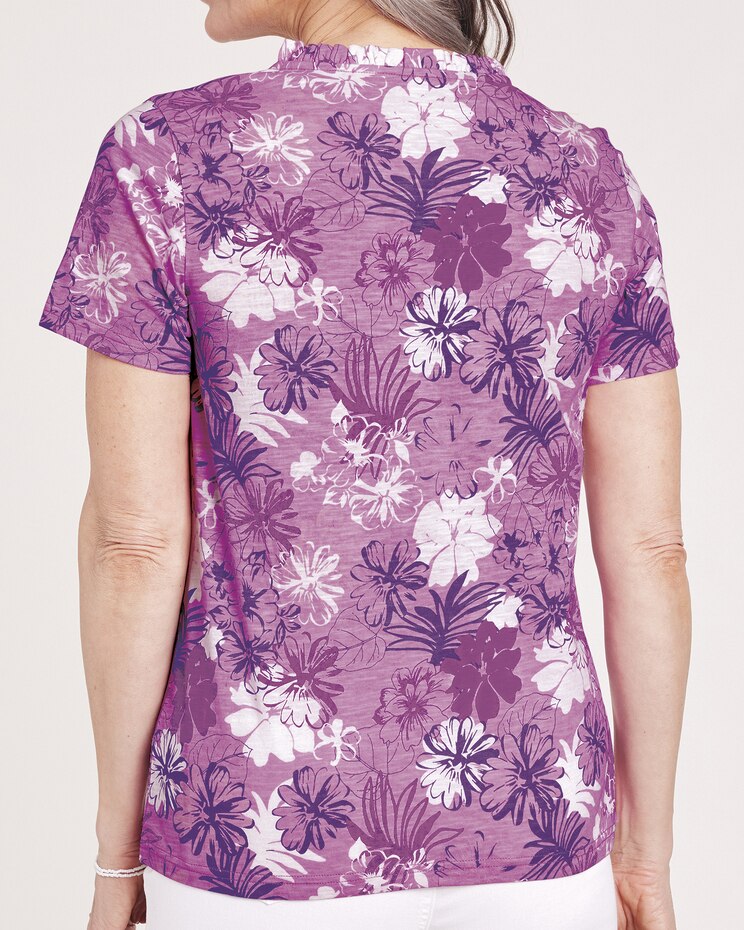 Printed Textured Knit Top image number 2