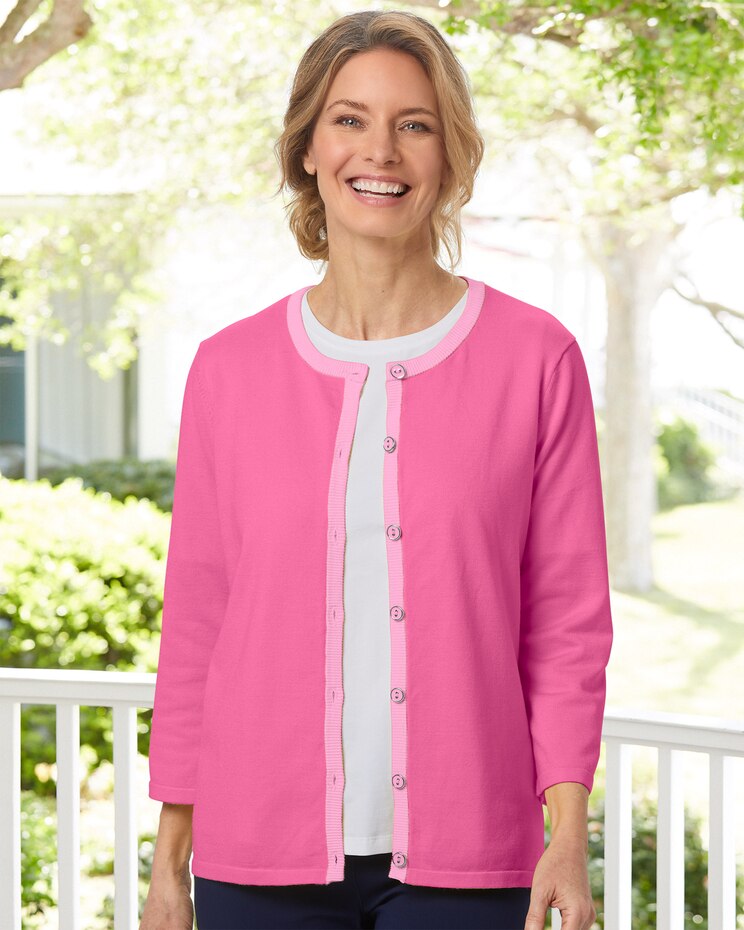 Madison Tonal Tipped Cardigan image number 1
